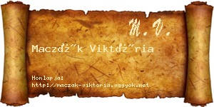 Maczák Viktória névjegykártya
